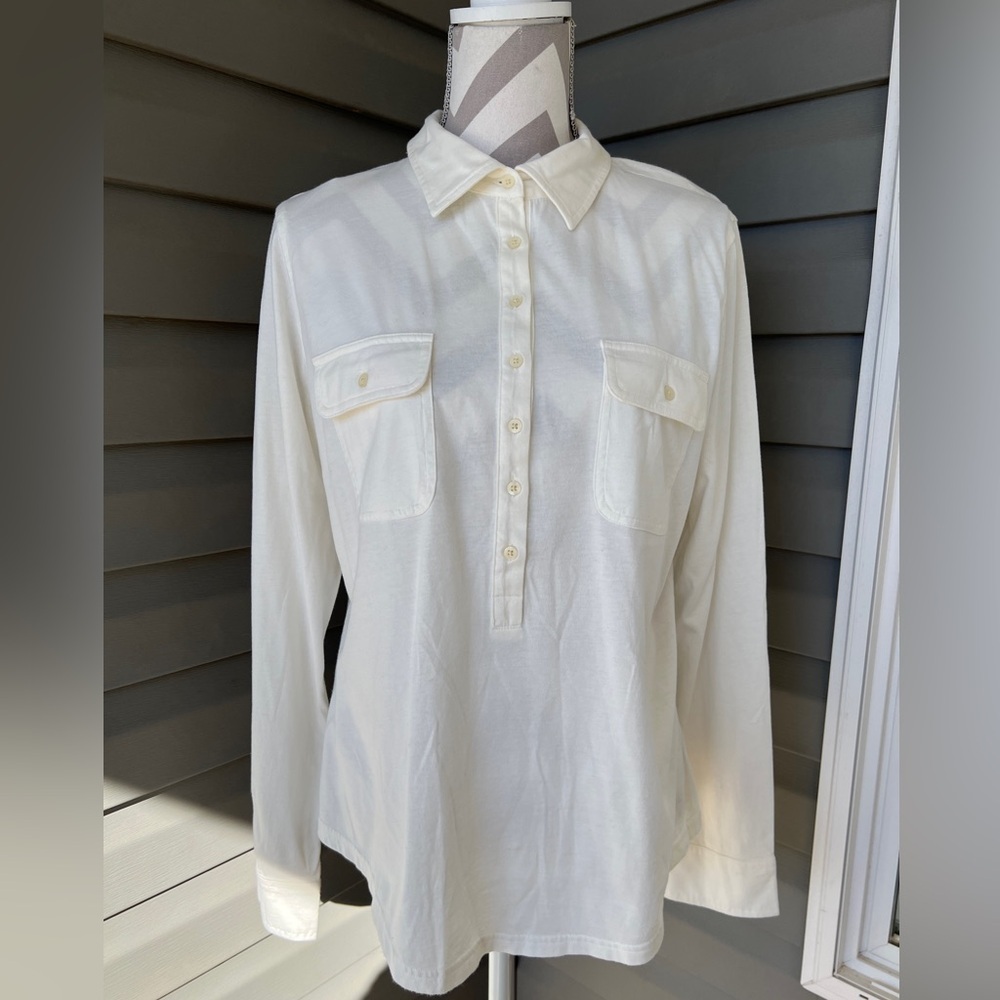 NWT- LRL Lauren Ralph Lauren Women’s White Long Sleeve Shirt Sz XL